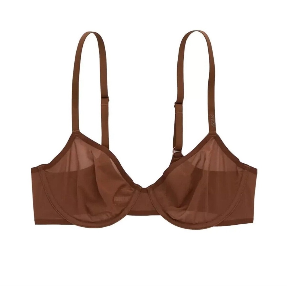 Aerie Smoothez Mesh brown balconette bra